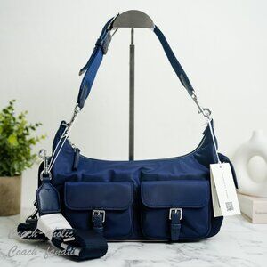 Tory Burch Nylon Convertible Shoulder Bag Crossbody in Tory Navy NWT